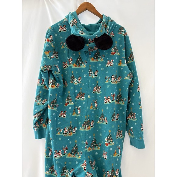 Disney‎ Mickey & Friends Mens XL Christmas Holiday Mouse Ears Coverall Pajamas - Picture 5 of 13